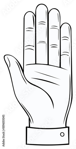Hand Silhouette Open Palm Gesture Stop Signal Five Fingers Displayed