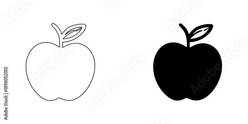 Fresh Apple Fruit Icon - Healthy Eating, Organic Nutrition, and Primary Education School Symbol