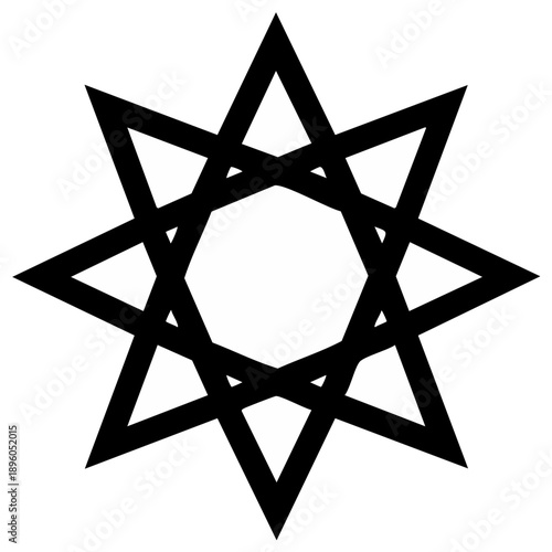 Geometric eight pointed star icon interlaced squares sacred geometry symbol