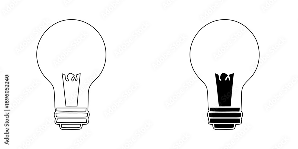 Naklejka premium Creative Idea Light Bulb Icon - Innovation, Brainstorming, and Energy Solution Concept Symbol