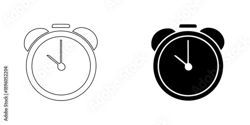 Alarm Clock Vector Icon - Time Management, Wake Up Alert, and Productivity Deadline Symbol