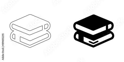 Stacked Books Icon - Education, Library Knowledge, and Academic Literature Symbol