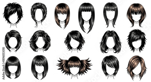 Collection of diverse hairstyles for women and men.