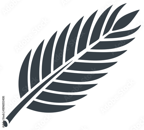 Elegant Palm Frond Illustration Simple Leafy Graphic Template Decorative Natural Element