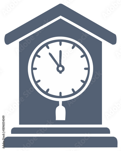 Vintage grandfather clock icon silhouette with pendulum and clock face