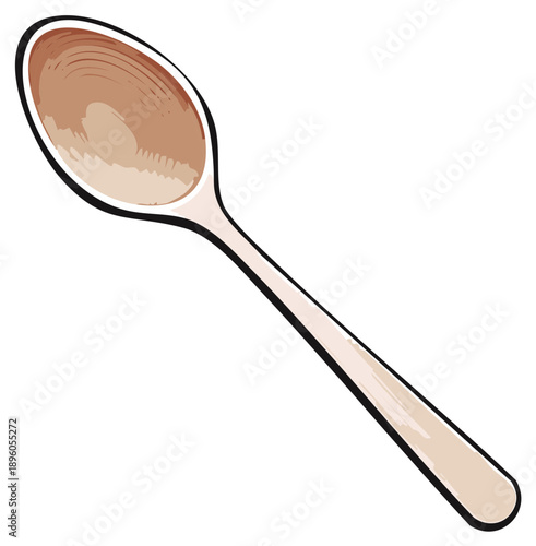 Stylized illustration of a traditional wooden spoon kitchen utensil