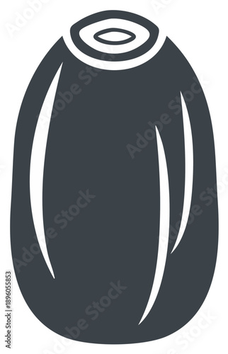 Stylized Single Dark Seed with Visible Interior Rings in a Minimal Design