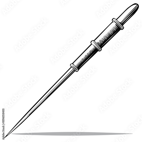 Vintage Hand Drawn Pen: A Detailed, Stylized Illustration with Classic Design and Distinctive Features