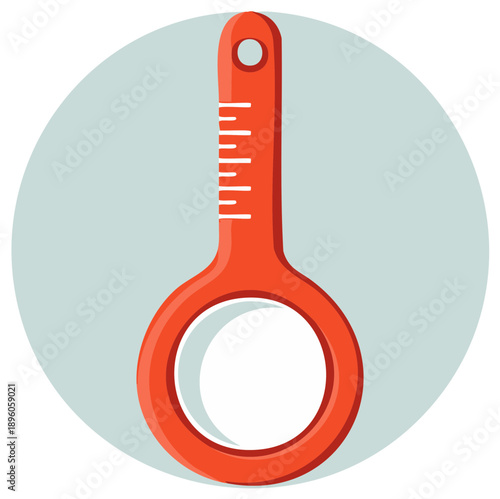 Illustration of a medical clinical thermometer in a circular setting.