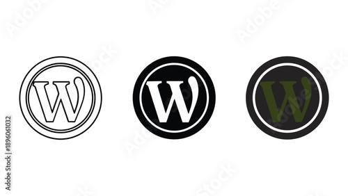 Collection of different style w logo designs