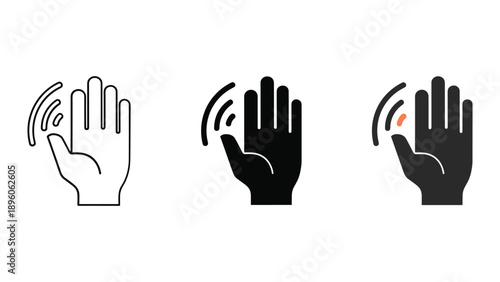 Hand gestures icon set for user interface