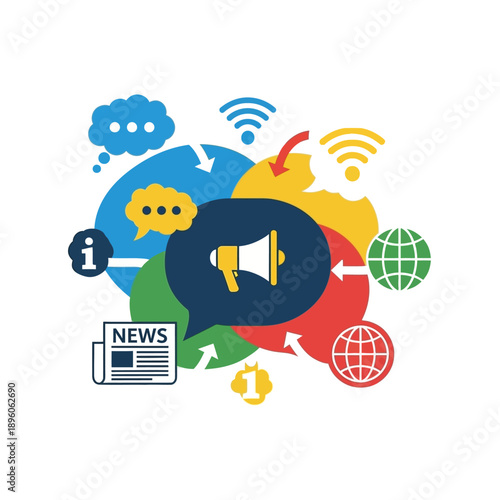 Megaphone for communication and information.