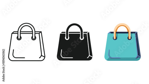 Handbag illustration set with different colors and styles