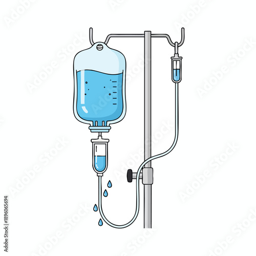 Medical IV Drip Infusion System Illustration