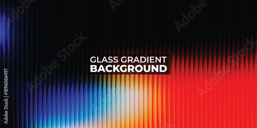 Abstract Glass Gradient Background with Blue and Red Vertical Stripes and Smooth Blur Texture