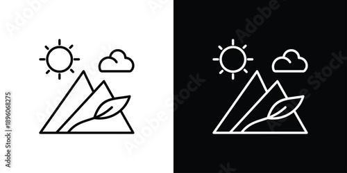 Nature Icon Sheet Black And White