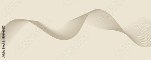 Abstract background with lines and waves. Web banner size. Element for design. Vector background for brochure, booklet, flyer, poster. Brown and beige gradient. Coffee, cafe eps10