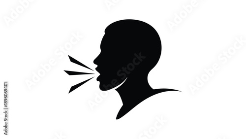 Vector Illustration of a Person Shouting or Speaking Loudly