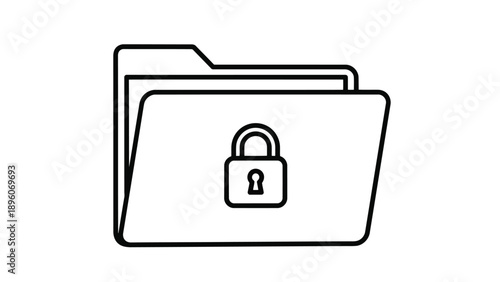 Vector Illustration of a Locked Folder Representing Data Security