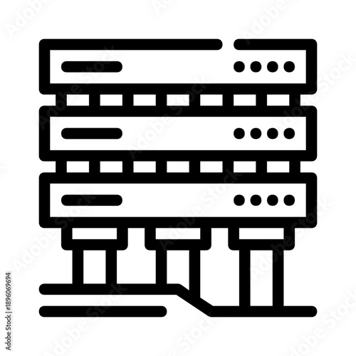 Image of server rack with multiple data servers center. Ideal for technology, network, IT infrastructure, cloud computing concepts.
