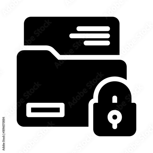 Locked folder with a padlock security suitable for cybersecurity concepts, data privacy, online digital protection, confidential information, secure storage.
