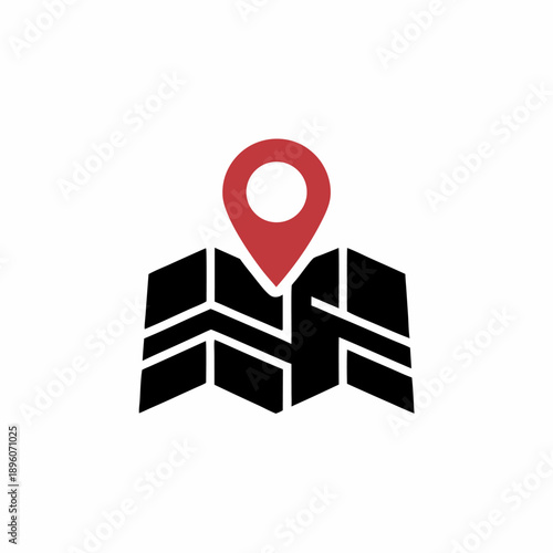 Free Download Modern navigation symbol with red location pin on map - GFXLoad