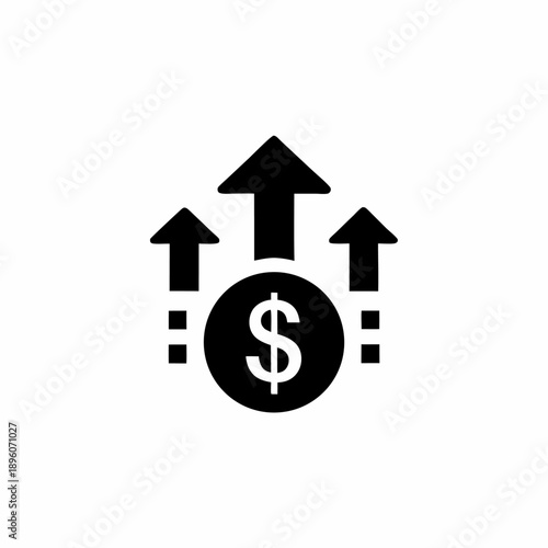 Financial growth concept with arrows and dollar sign