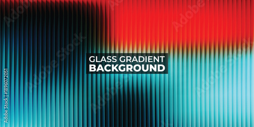 Abstract Glassmorphism Background with Frosted Texture and Vibrant Cyan Red Vertical Gradient Lines