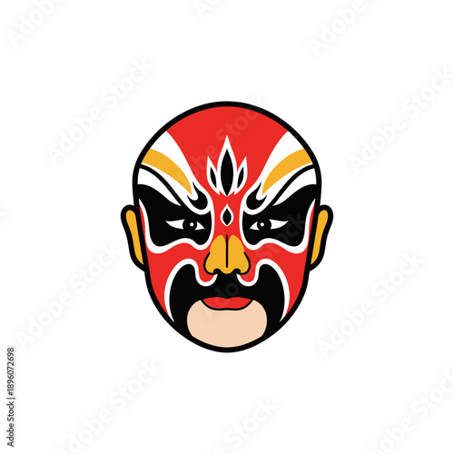 Traditional Chinese Opera Mask Character Design.