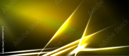 Abstract golden lines intersect dark background. Bright glow emanates from central point, creating dynamic visual effect. Minimalist design.