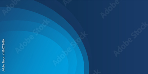 Layered concentric curved shapes in varying blue tones from light cyan to deep navy. Vector design for corporate presentations, website headers, technology branding and digital marketing materials