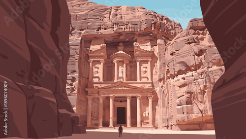 Exploring the ancient marvel of petra: monument in desert landscape