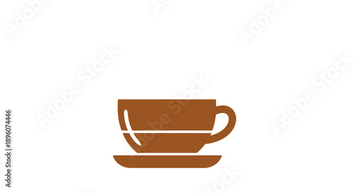 Simple brown coffee cup icon perfect for coffee shops and cafes