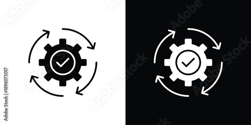 Process Icon Sheet Black And White