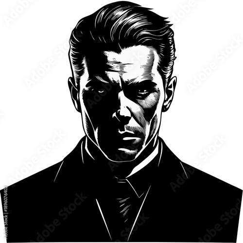 A dramatic, professional deep silhouette composition of a subject with strong, clean contours against a bright minimalist background