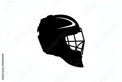 Hockey Goalie Mask Silhouette: A bold silhouette of a hockey goalie mask, representing protection, agility, and the thrill of the game.