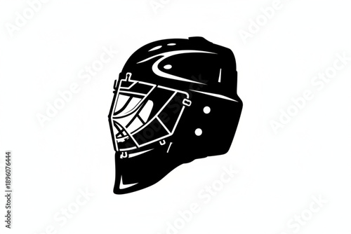 Hockey Goalie Mask: A stark, graphic representation of a hockey goalie mask. Focused on protection and intimidation, this illustration embodies the grit and determination of the sport. 