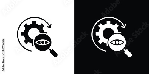 Monitoring Icon Sheet Black And White