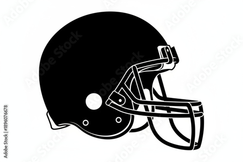 Rugged Gridiron Armor: A stark silhouette of a robust football helmet, embodying the strength and protection required in the intense arena of American football.