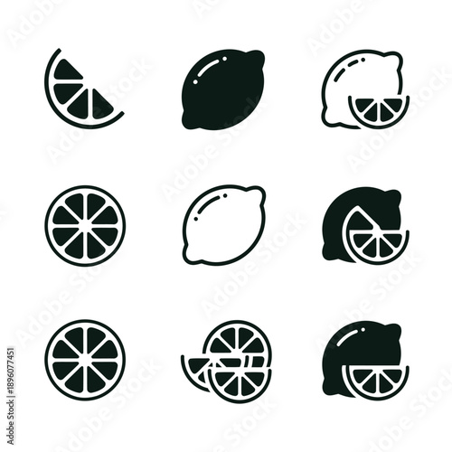 Stylized lime and lemon slices in a symmetrical graphic arrangement