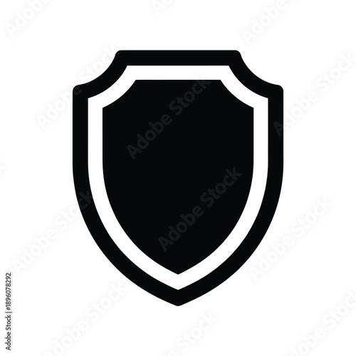 Simple black shield icon a symbol of protection and security
