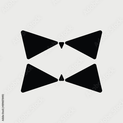Black bow ties displayed in a symmetrical minimalist graphic design