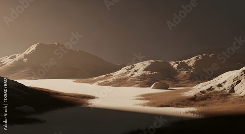 snow covered mountains