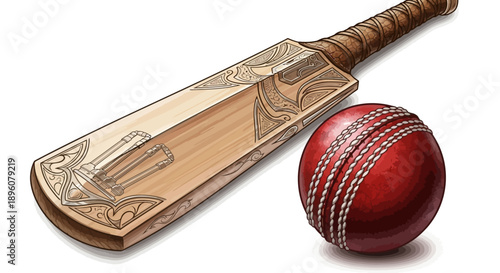 Cricket bat and ball for sports and games