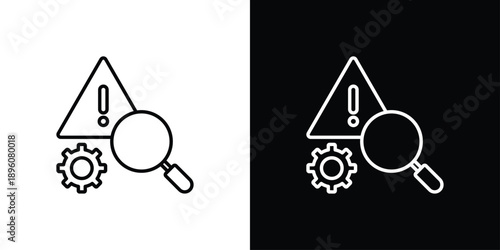 Risk Analysis Icon Sheet Black And White