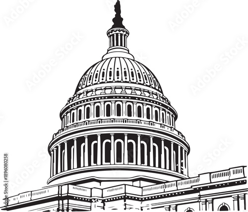 Unated States Capitol building icon. capitol building historical logo vector illustration template design.