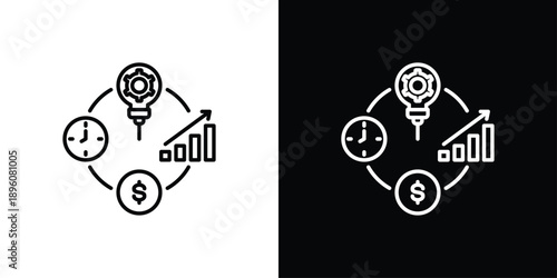 Efficiency Icon Sheet Black And White