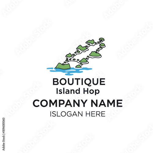 Island Hopping Logo Template with Islands.