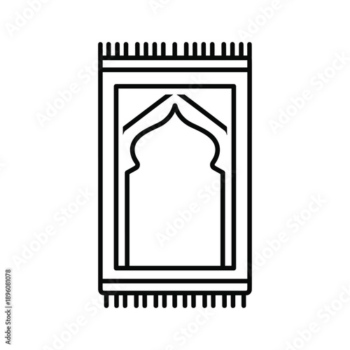 Islamic prayer mat simple black icon