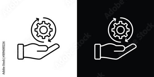 Management Icon Sheet Black And White